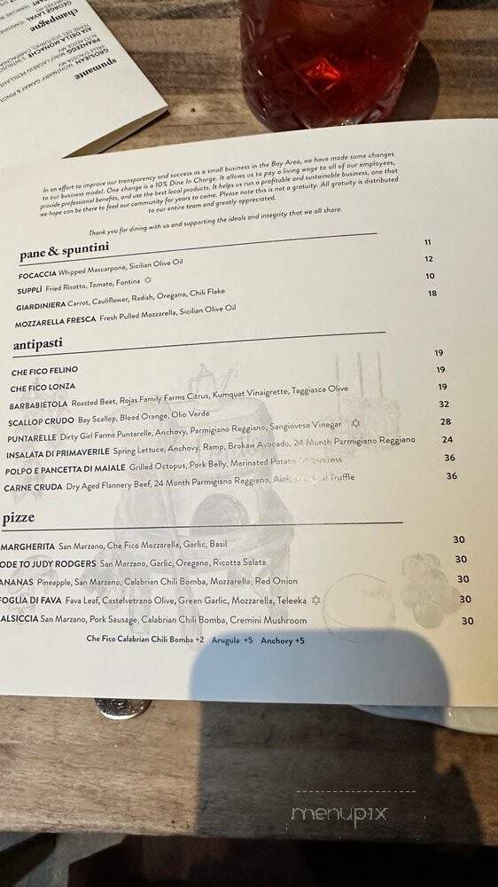 Che Fico - San Francisco, CA menu_pic