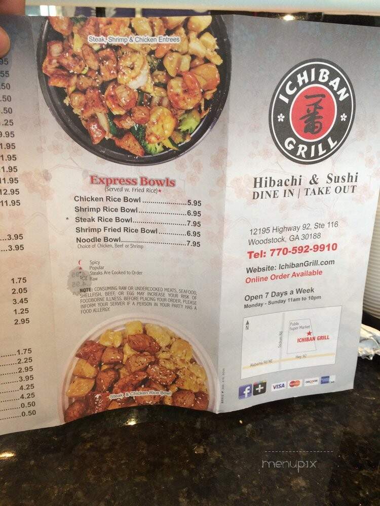 Ichiban Grill - Woodstock, GA menu_pic
