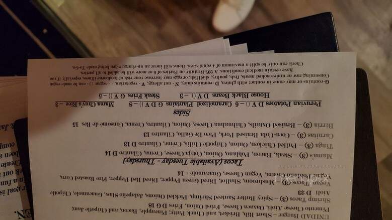 UNIDAD - Evergreen Park, IL menu_pic