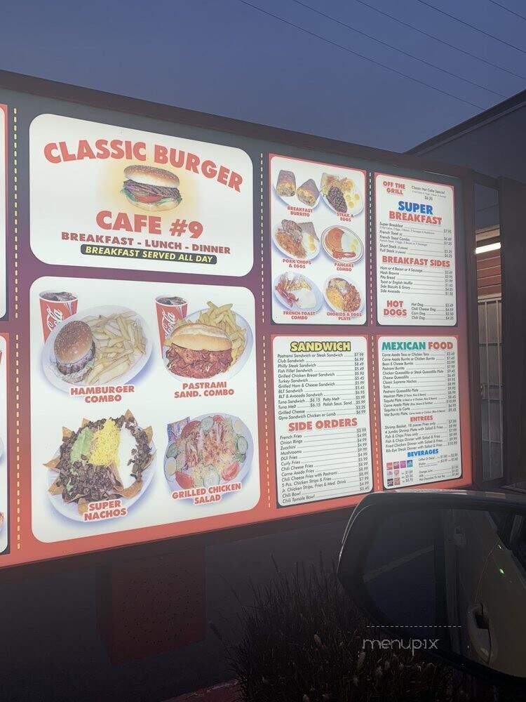 Classic Burger Cafe #9 - Whittier, CA menu_pic
