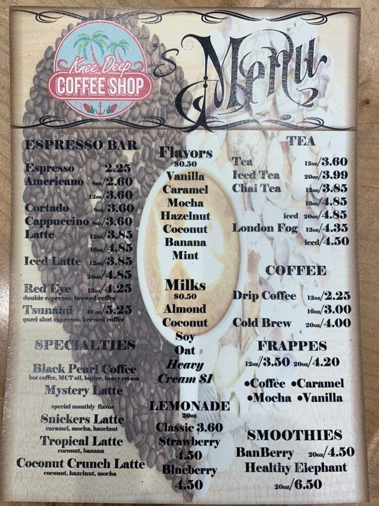 Knee Deep Coffee Shop - Clearwater, FL menu_pic