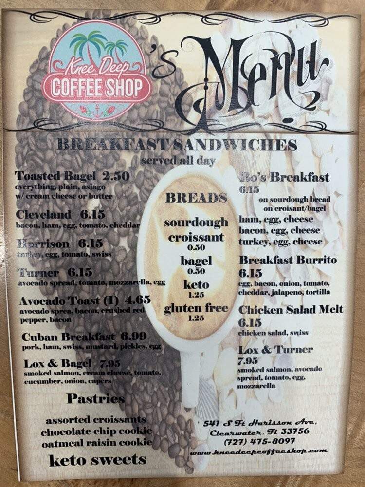Knee Deep Coffee Shop - Clearwater, FL menu_pic