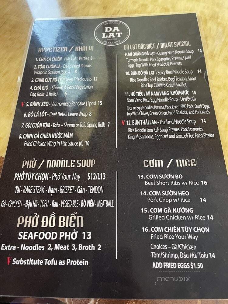 Da Lat Quan - Seattle, WA menu_pic