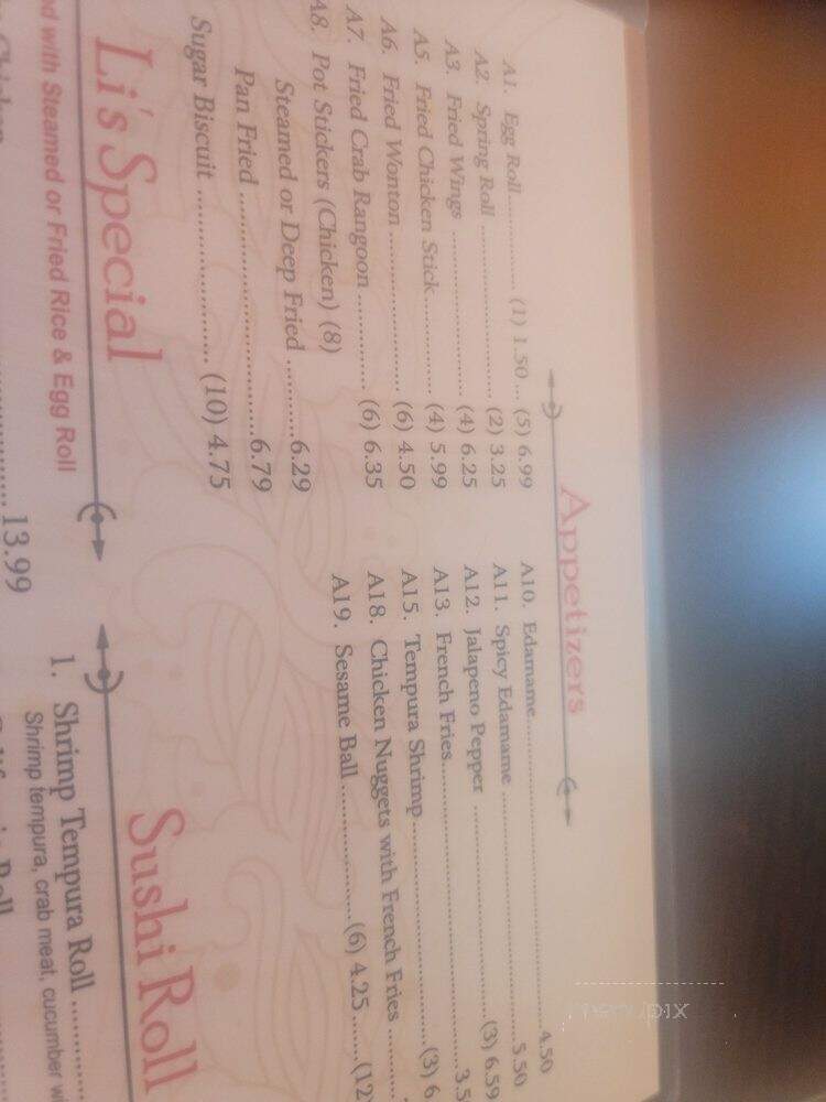 Li's Chinese Kitchen - Mansfield, TX menu_pic