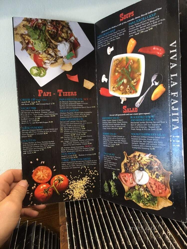 Papi's Fajita Factory - Zachary, LA menu_pic