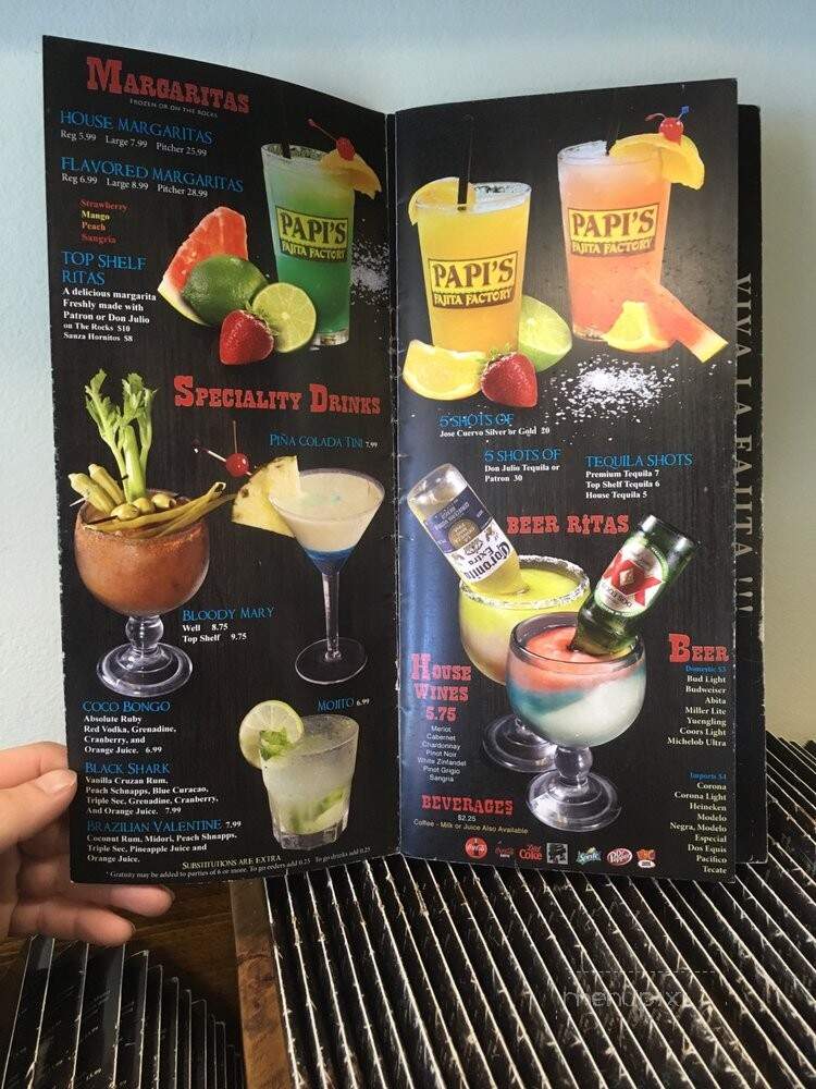 Papi's Fajita Factory - Zachary, LA menu_pic