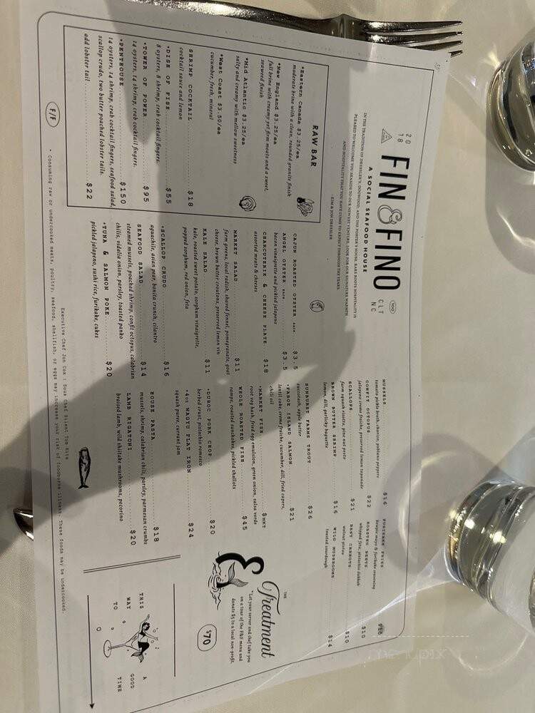 Fin & Fino - Charlotte, NC menu_pic