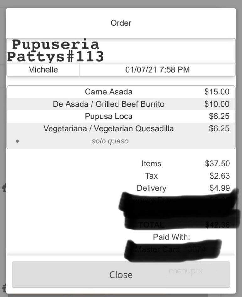 Pupuseria Patty - Asheville, NC menu_pic