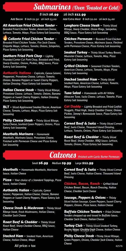 Pizza Eatery - Auburn Hills, MI menu_pic