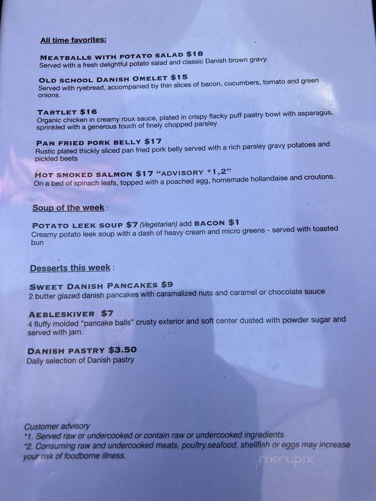Taste Of Denmark - San Diego, CA menu_pic