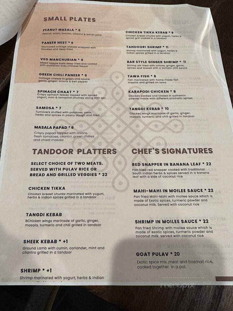 Sankranti Indian and Intercontinental - Johns Creek, GA menu_pic