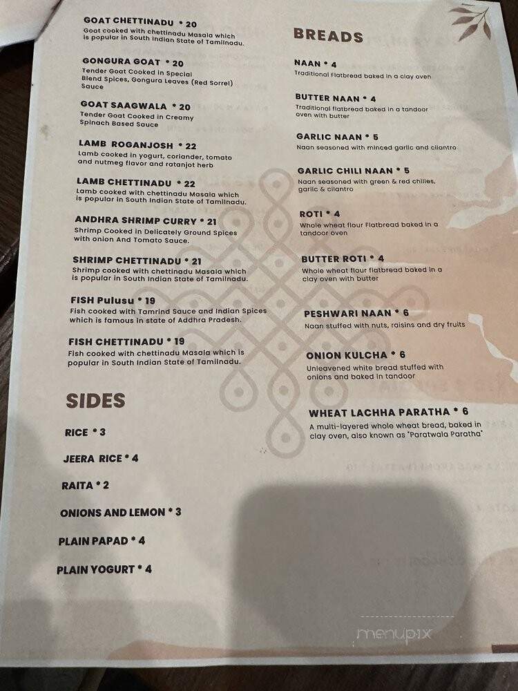 Sankranti Indian and Intercontinental - Johns Creek, GA menu_pic