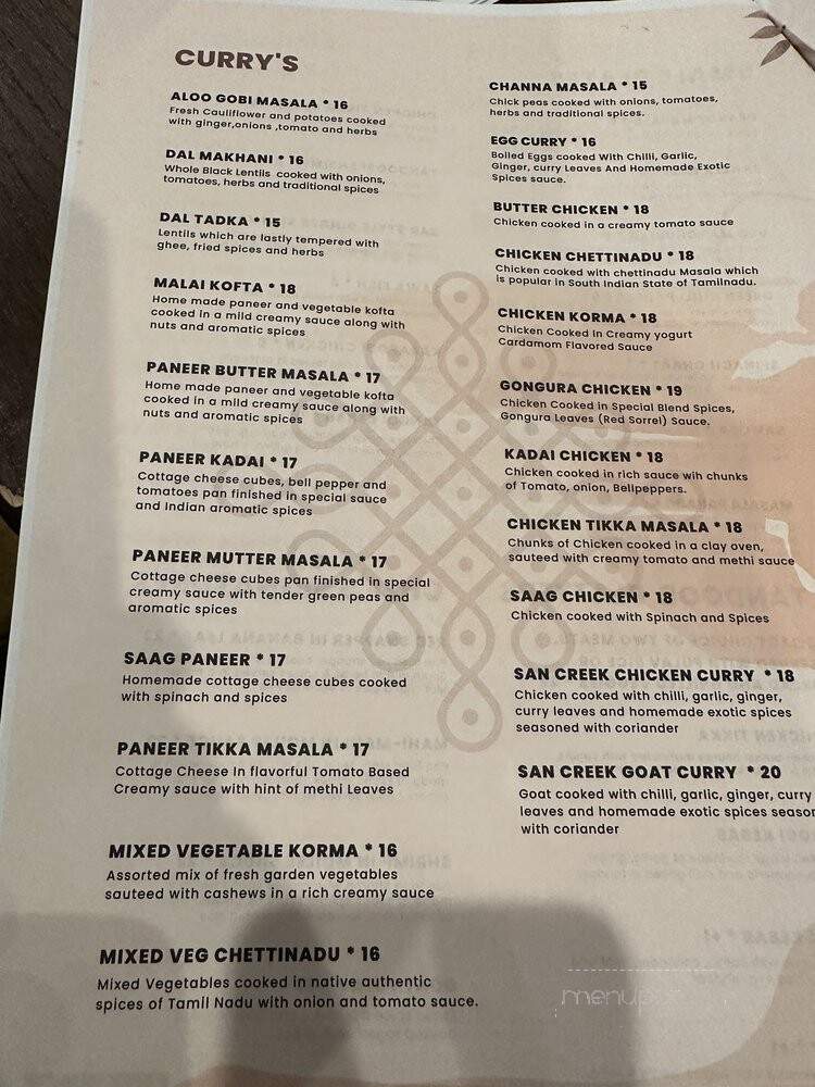 Sankranti Indian and Intercontinental - Johns Creek, GA menu_pic