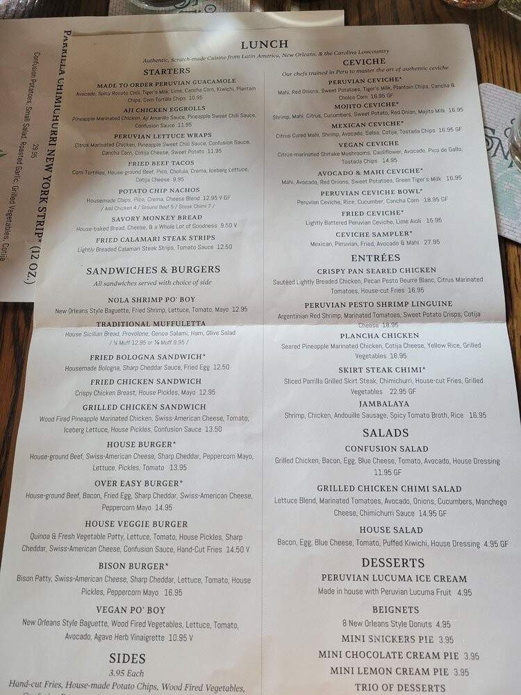 State Of Confusion - Chattanooga, TN menu_pic