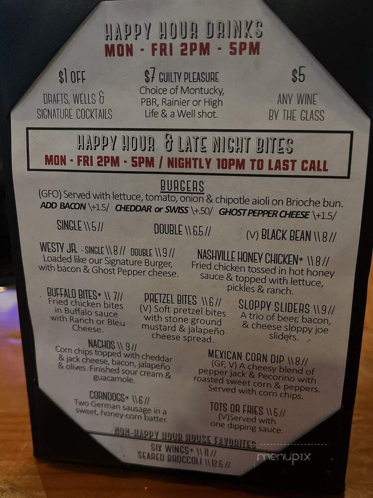 The Westy Roosevelt - Seattle, WA menu_pic