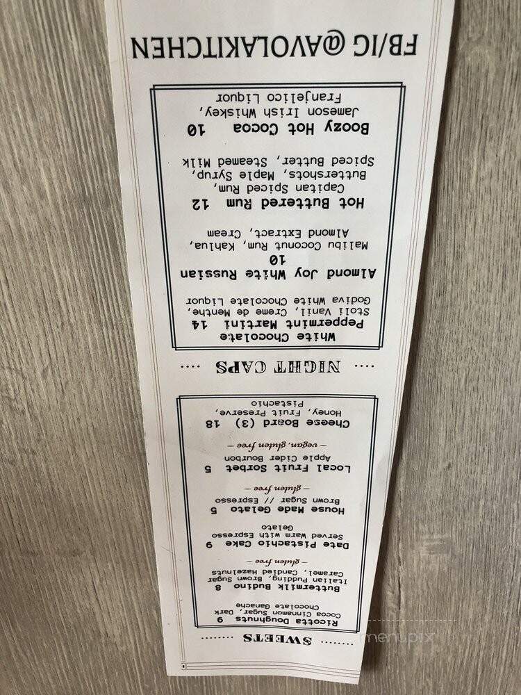 Avola Kitchen + Bar - Malvern, PA menu_pic