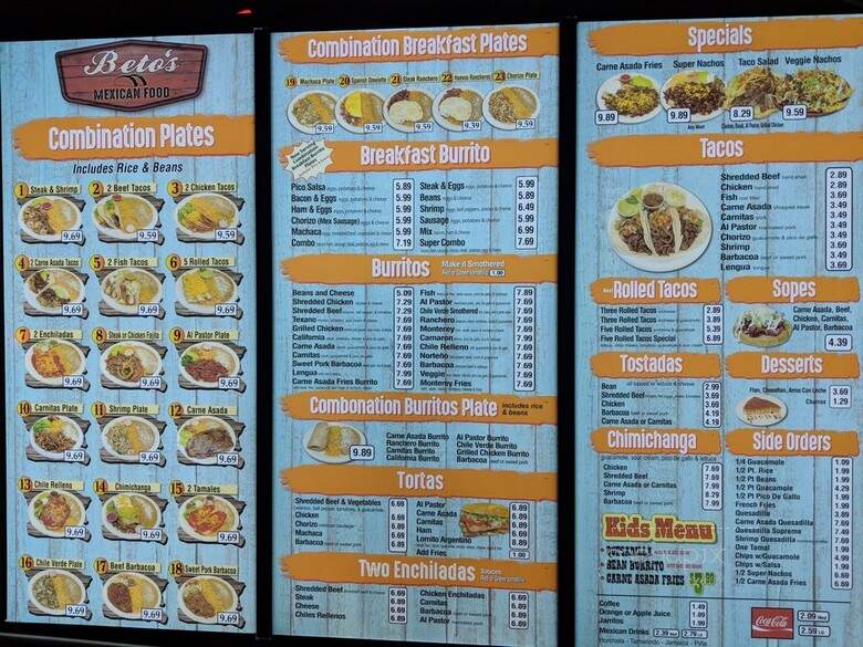 Beto's Mexican Food - West Jordan, UT menu_pic