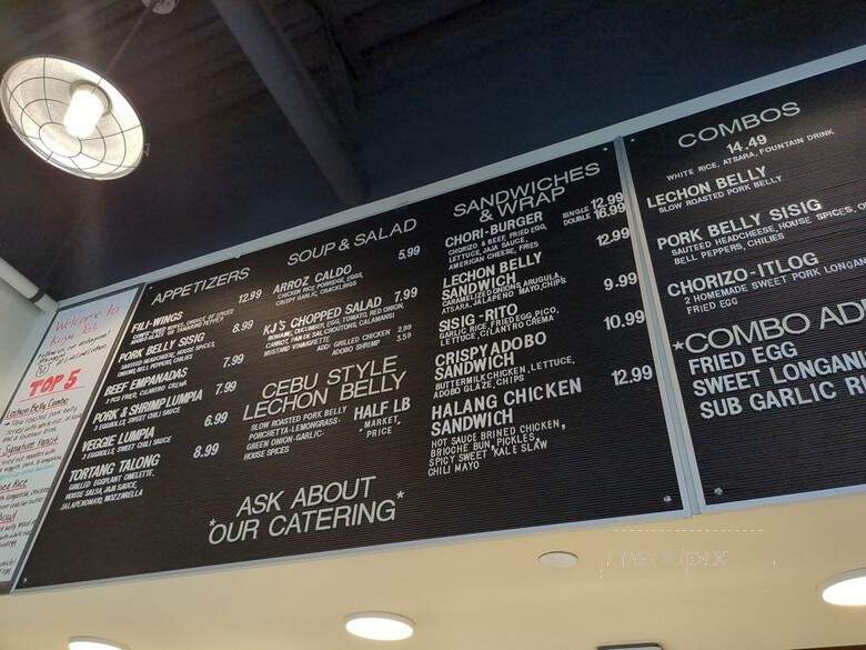 Kuya Ja's Lechon Belly - Rockville, MD menu_pic