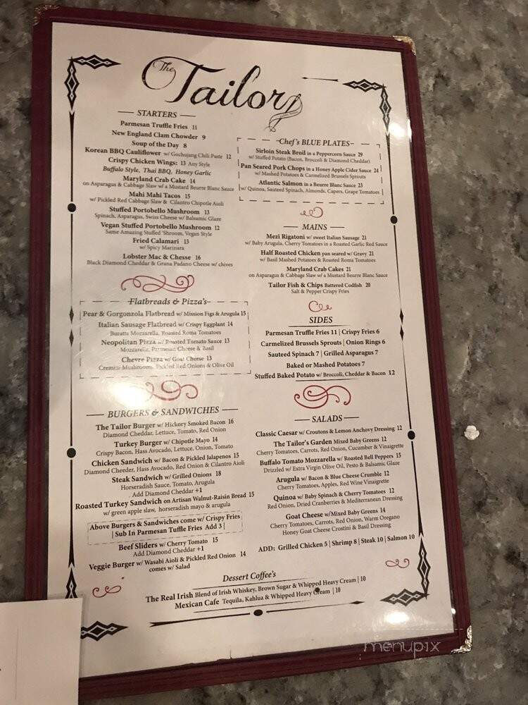 The Tailor Public House - New York, NY menu_pic