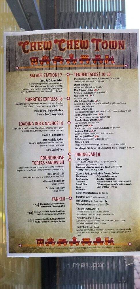 Chew Chew Town - Charlottesville, VA menu_pic