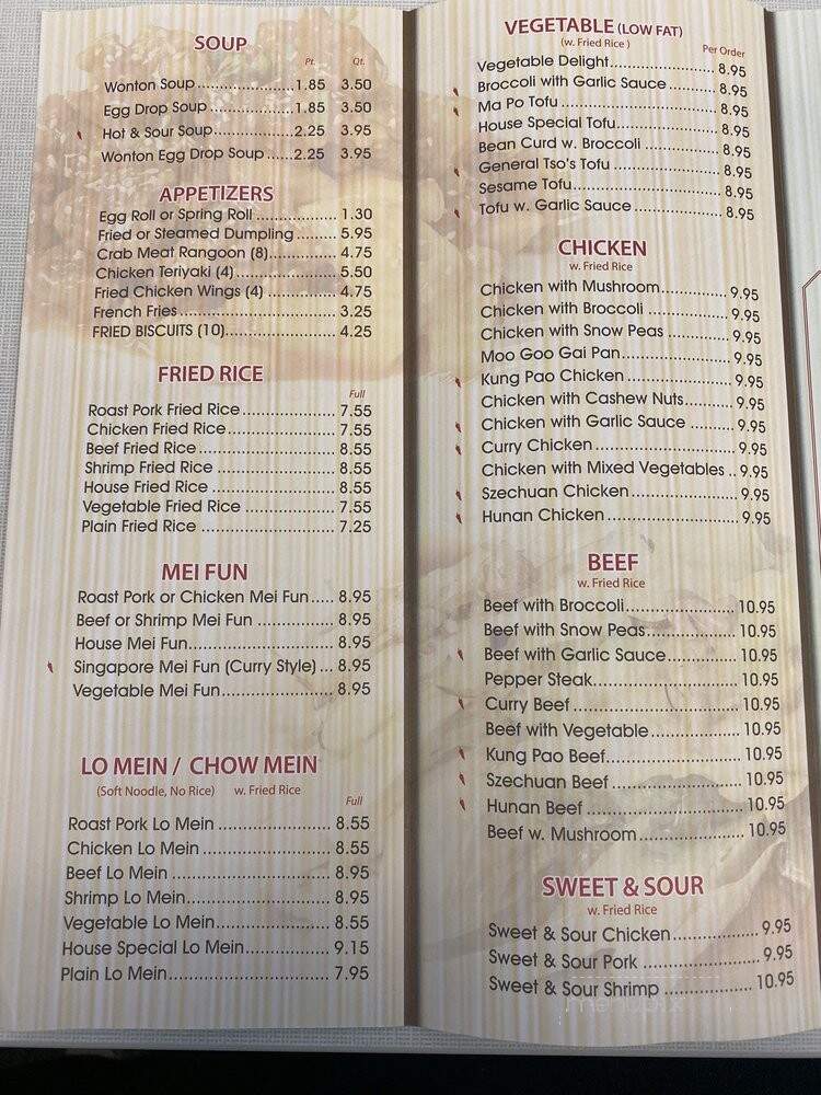 No1 Chinese - Franklin, TN menu_pic