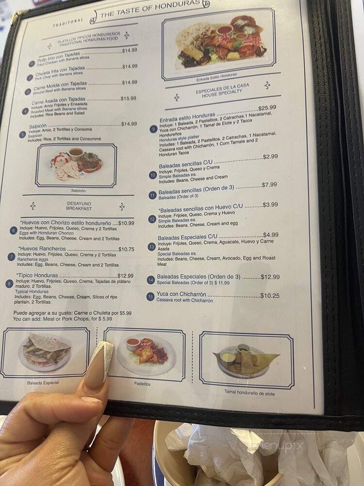 Taste Of Honduras - Phoenix, AZ menu_pic