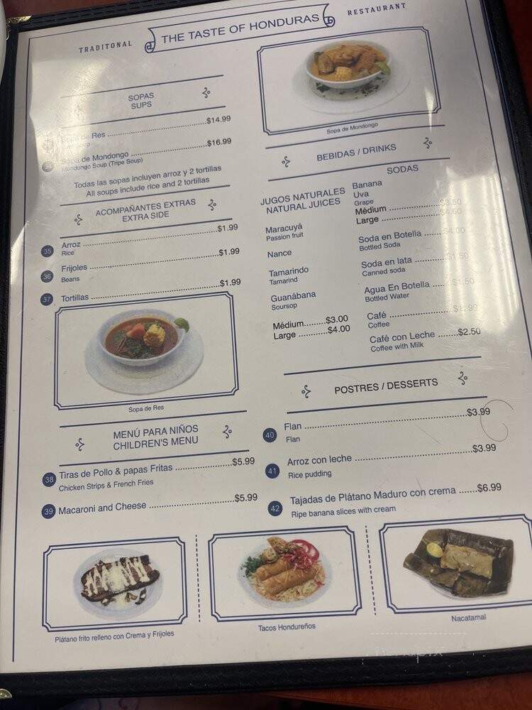 Taste Of Honduras - Phoenix, AZ menu_pic