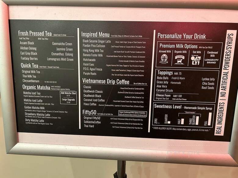 Loose Leaf Boba Company - Long Beach, CA menu_pic