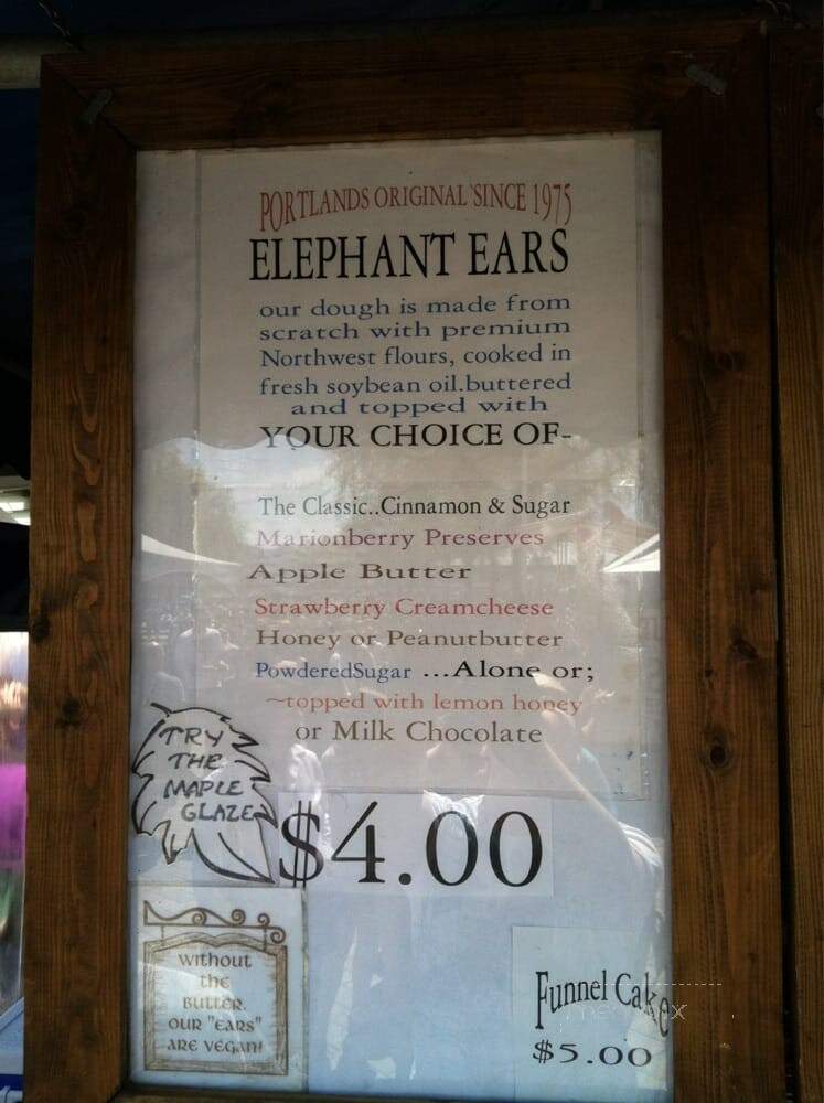 Portland's Elephant Ears - Portland, OR menu_pic