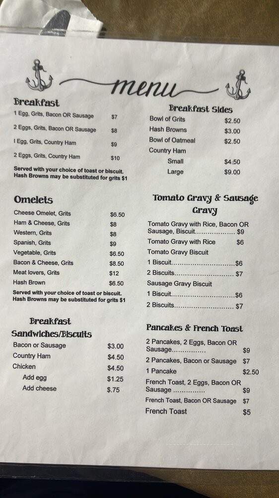 Anchor Cafe - Atmore, AL menu_pic
