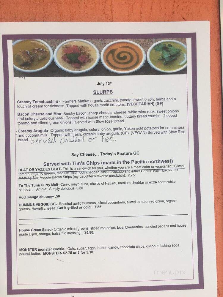 Simmer and Slurp Soup - Forest Grove, OR menu_pic