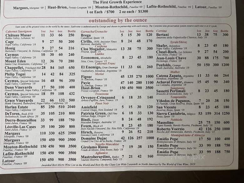 Wine Bar George - Orlando, FL menu_pic