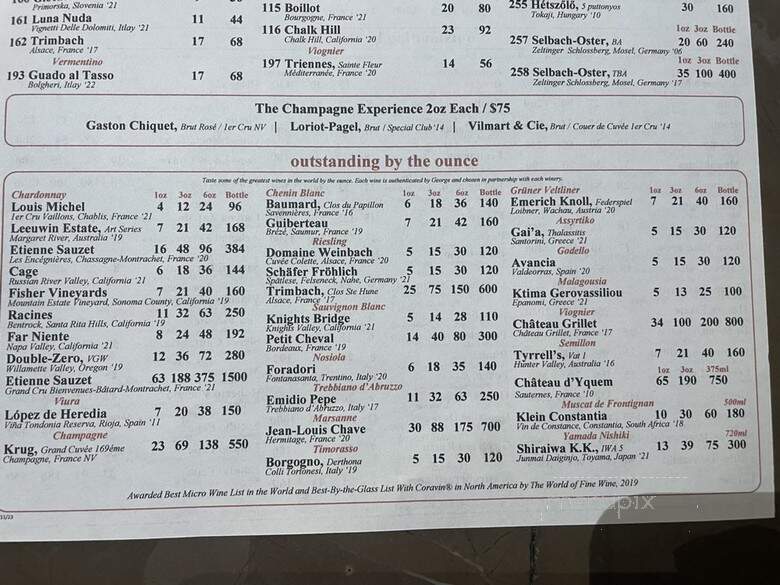 Wine Bar George - Orlando, FL menu_pic