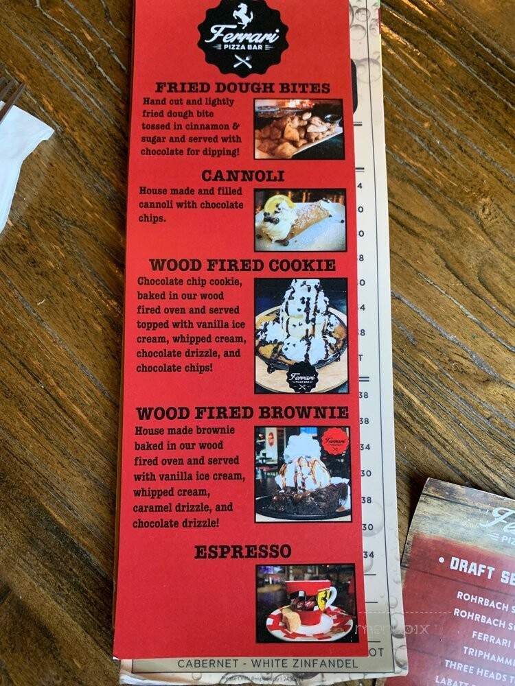Ferrari Pizza Bar - East Rochester, NY menu_pic
