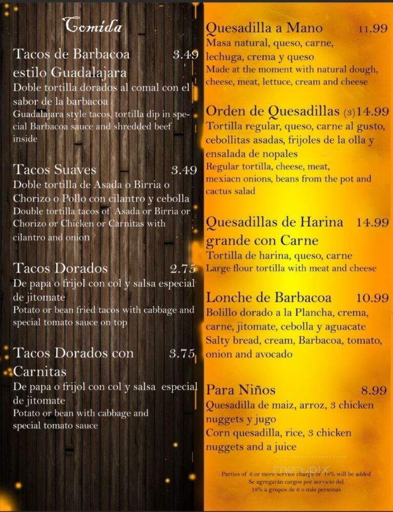 Carnes Asadas Pancho Lopez - Los Angeles, CA menu_pic