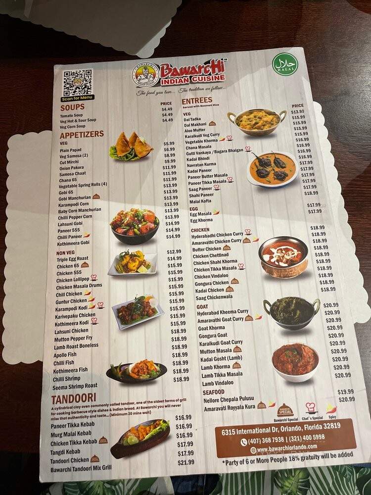 Bawarchi Biryanis - Orlando, FL menu_pic
