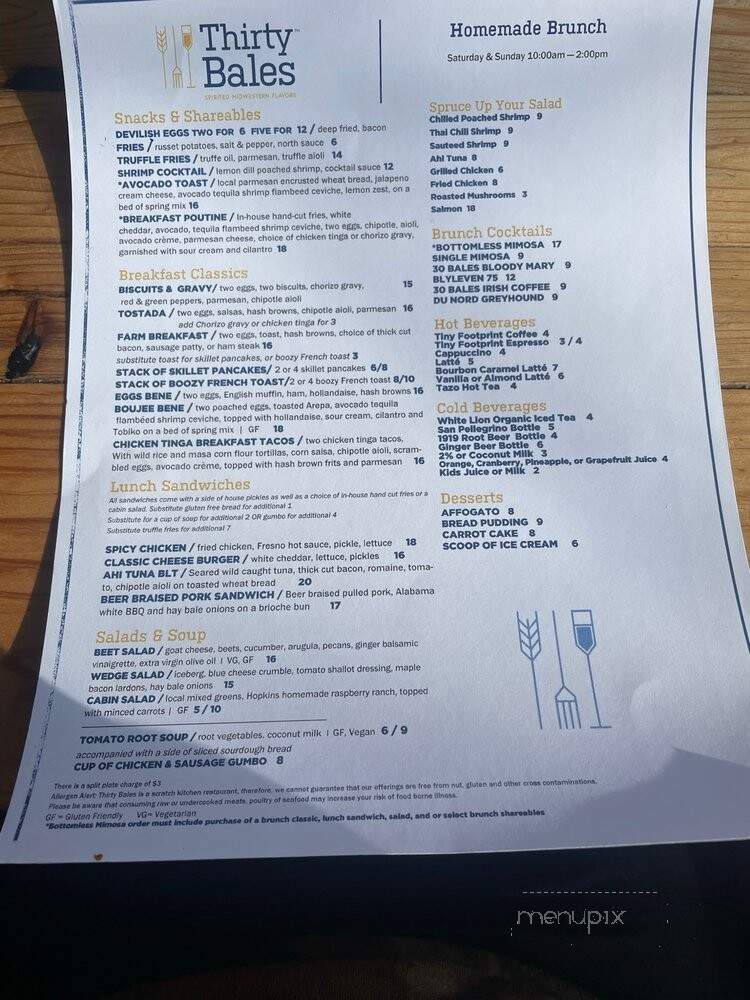 Thirty Bales - Hopkins, MN menu_pic