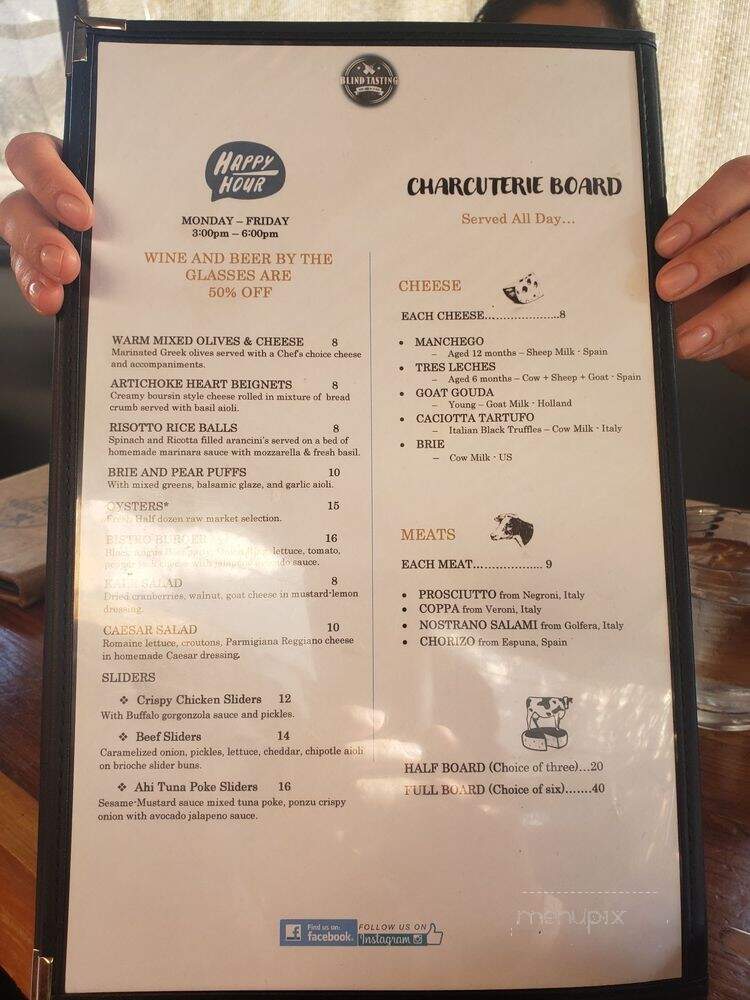 Blind Tasting Wine And Beer Bar - San Carlos, CA menu_pic