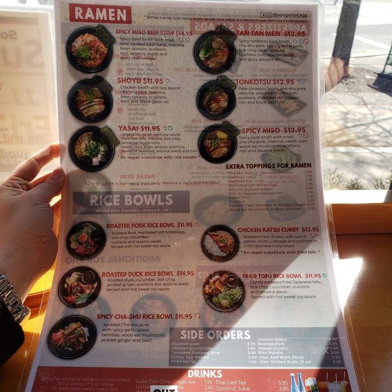 Soup Shack - Boston, MA menu_pic