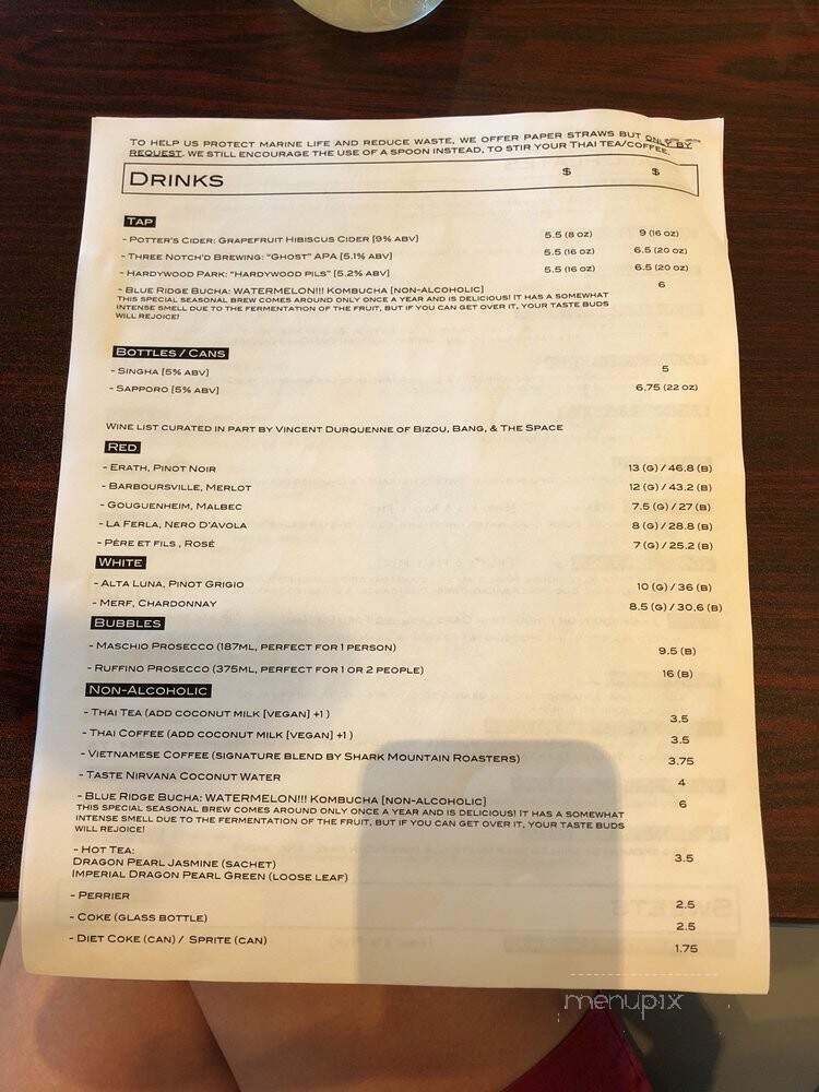 Chimm Thai & South East Asian Street Food - Charlottesville, VA menu_pic