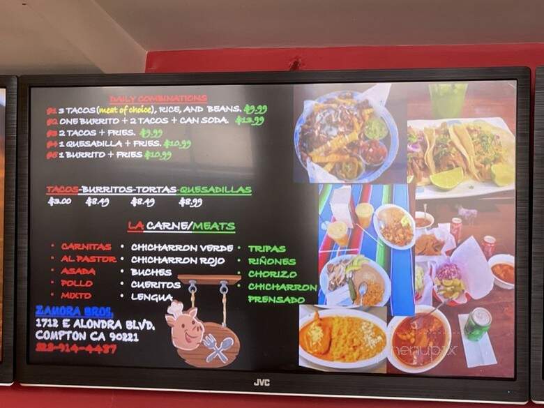 Zamora Bros - Compton, CA menu_pic