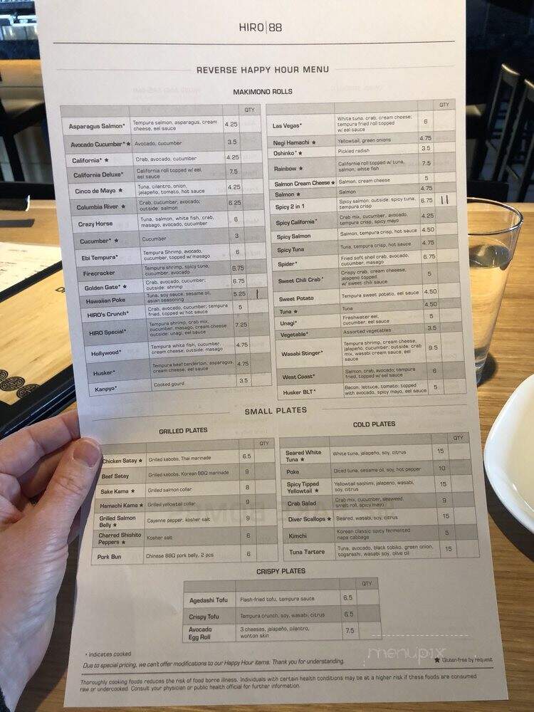 Hiro 88 - Lincoln, NE menu_pic