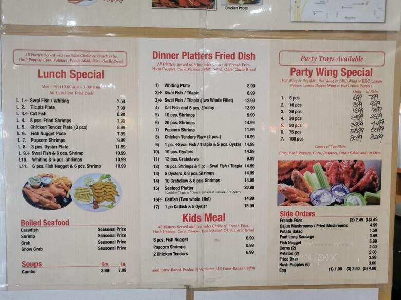 The Crab House - Hattiesburg, MS menu_pic