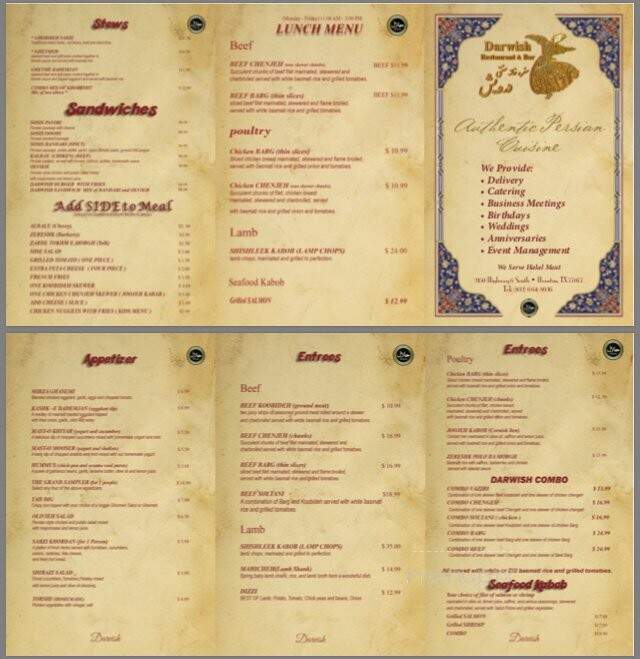 Darwish Restaurant - Houston, TX menu_pic