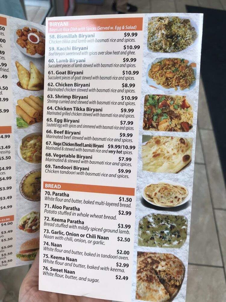 Bismillha Kabob N Curry Cafe - Warren, MI menu_pic
