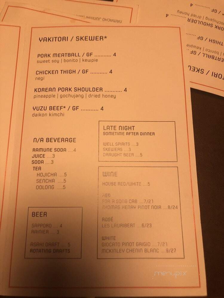 Moshi Moshi - Tacoma, WA menu_pic