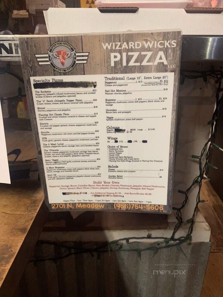 Wizard Wicks - Laredo, TX menu_pic