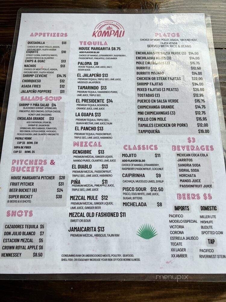 Kompali Taqueria - Milwaukee, WI menu_pic