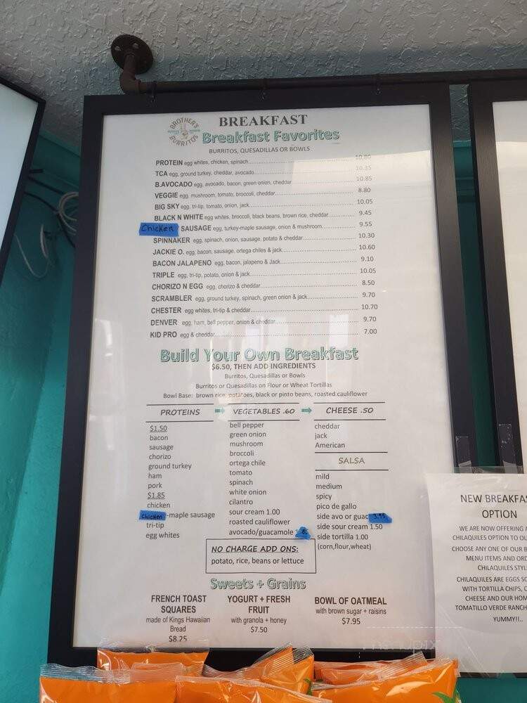 Brother's Burritos - Hermosa Beach, CA menu_pic
