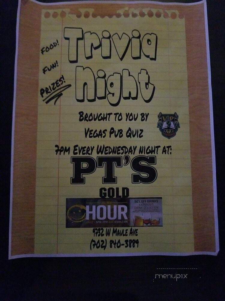 PT's Gold - Las Vegas, NV menu_pic